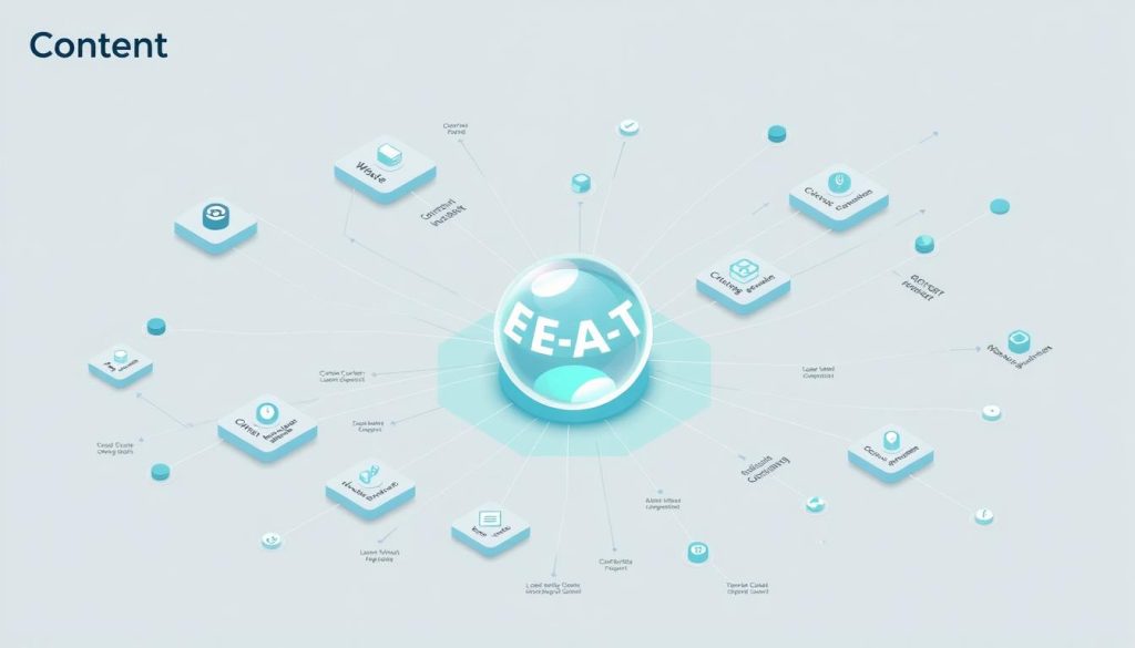 E-E-A-T within a content SEO map E-E-A-T within a content SEO map
